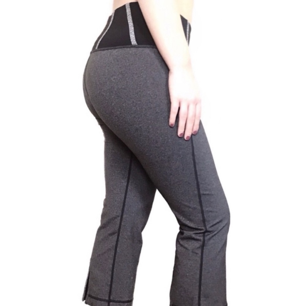 Lululemon Tadasana Gray/Black Cropped Leggings